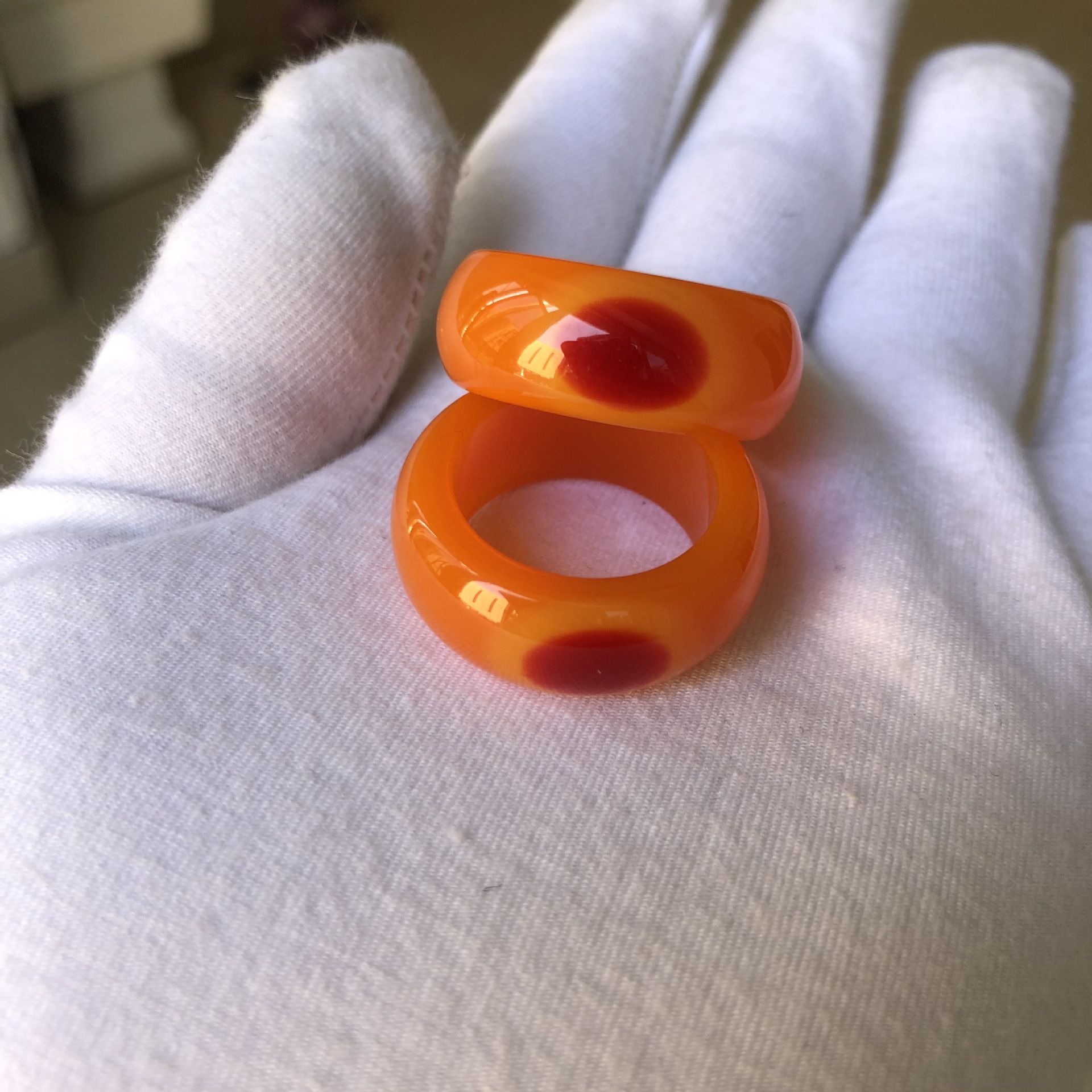 nt红鸟头鹤顶一点点戒指简约手环扳指diy文玩戒指