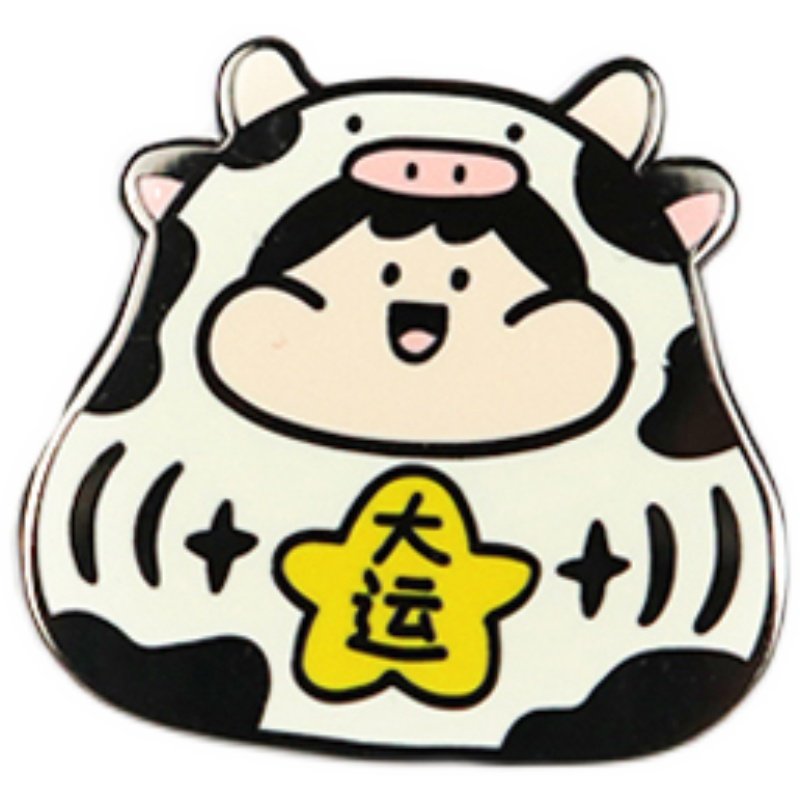 meatball肉球牛年徽章可爱卡通学生领口胸针