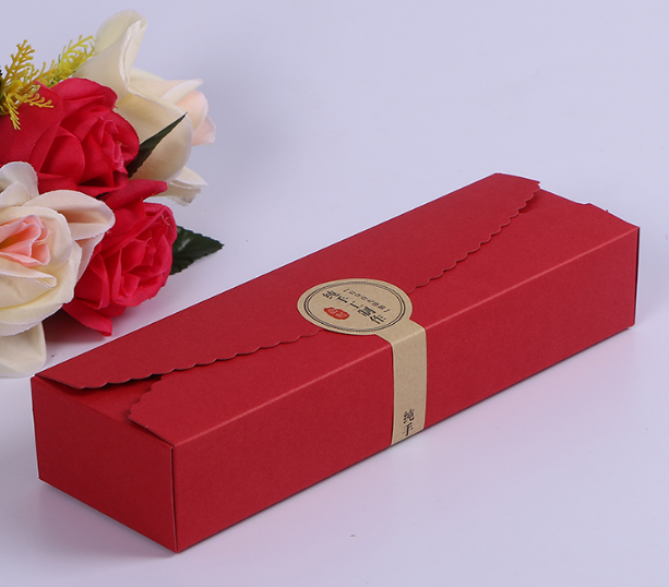 牛皮纸花边月饼雪花牛轧糖礼品盒曲奇饼干零食打包点心包装盒