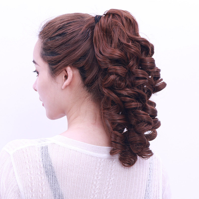 假发马尾复古女抓罗马网红蓬松自然夹子短卷发马尾