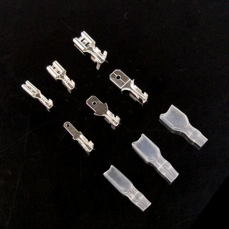 冷压接线端子插簧插片护套公母头插拔式铜接插件电线连接器