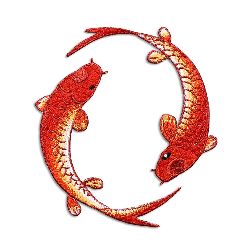 太极极鱼布贴民族风吉祥图案装饰补丁补洞diy布贴