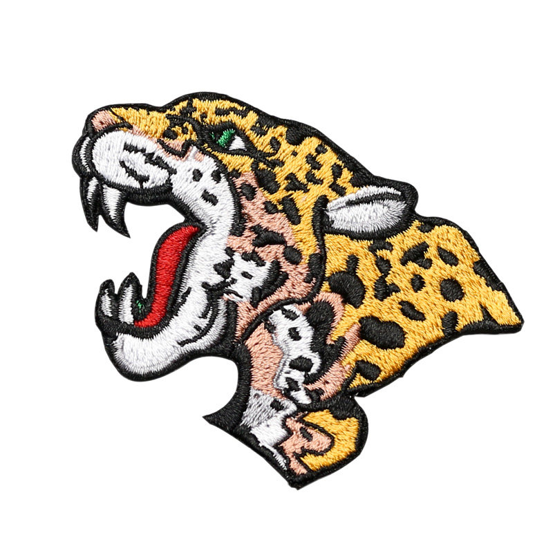 怒吼猎豹对称布贴牛仔臂章徽章羽绒服修补动物布贴