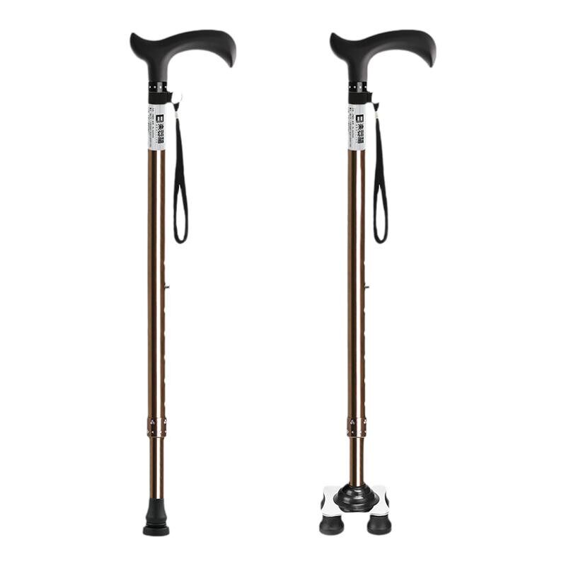 日本乐来福小四四脚拐杖老人防滑轻便手杖耐摔登山杖