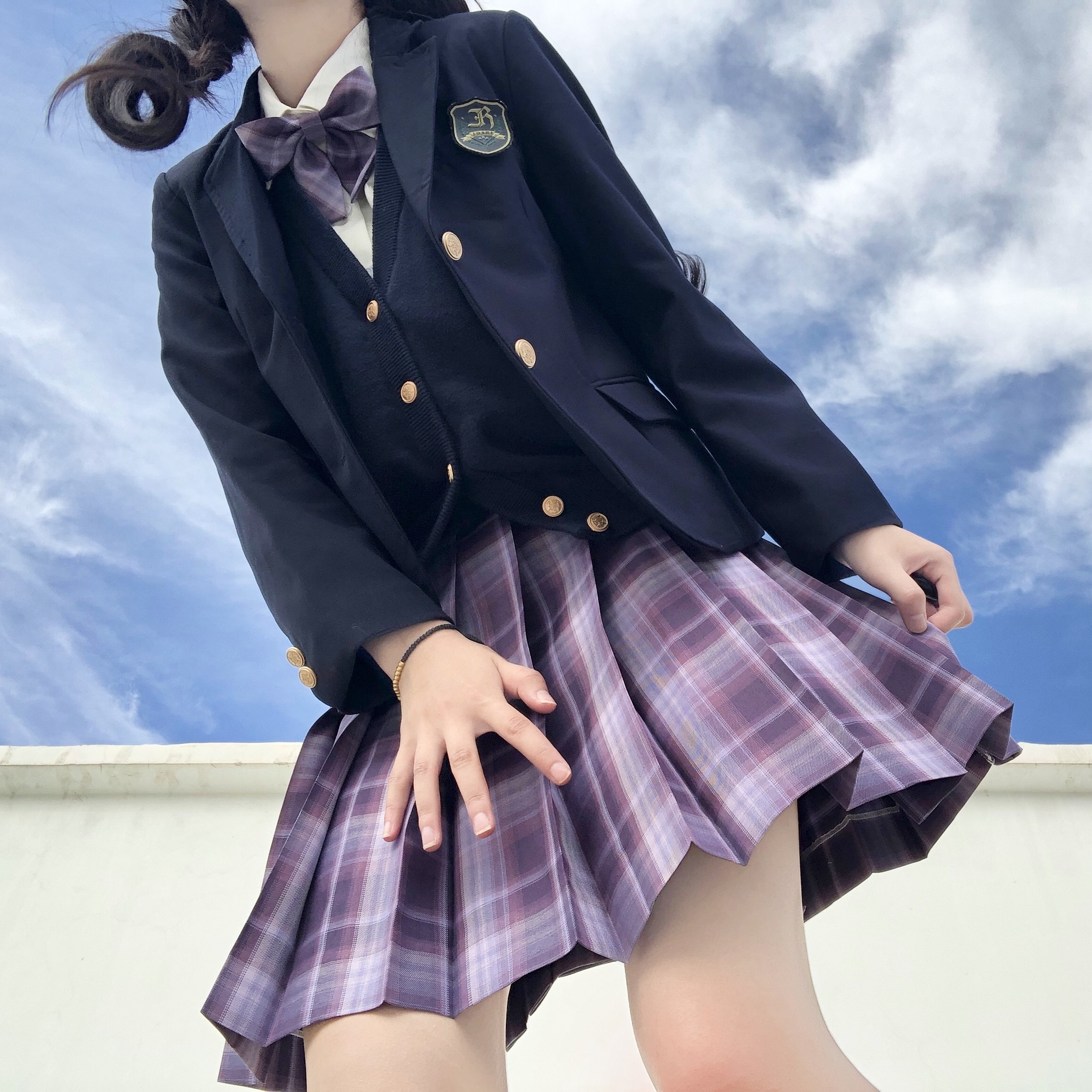 现货巡游极光水野家原创jk格裙学院百褶裙格子半身裙