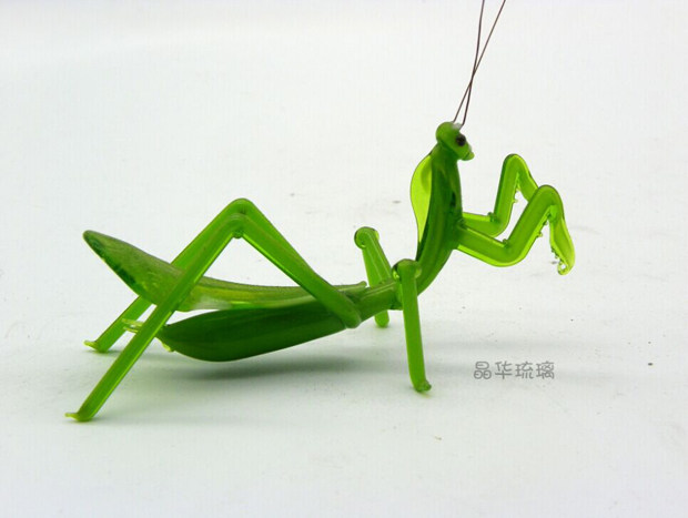 玻璃仿真蝈蝈家居盆景微景观装饰品创意摆件水晶琉璃螳螂工艺礼品