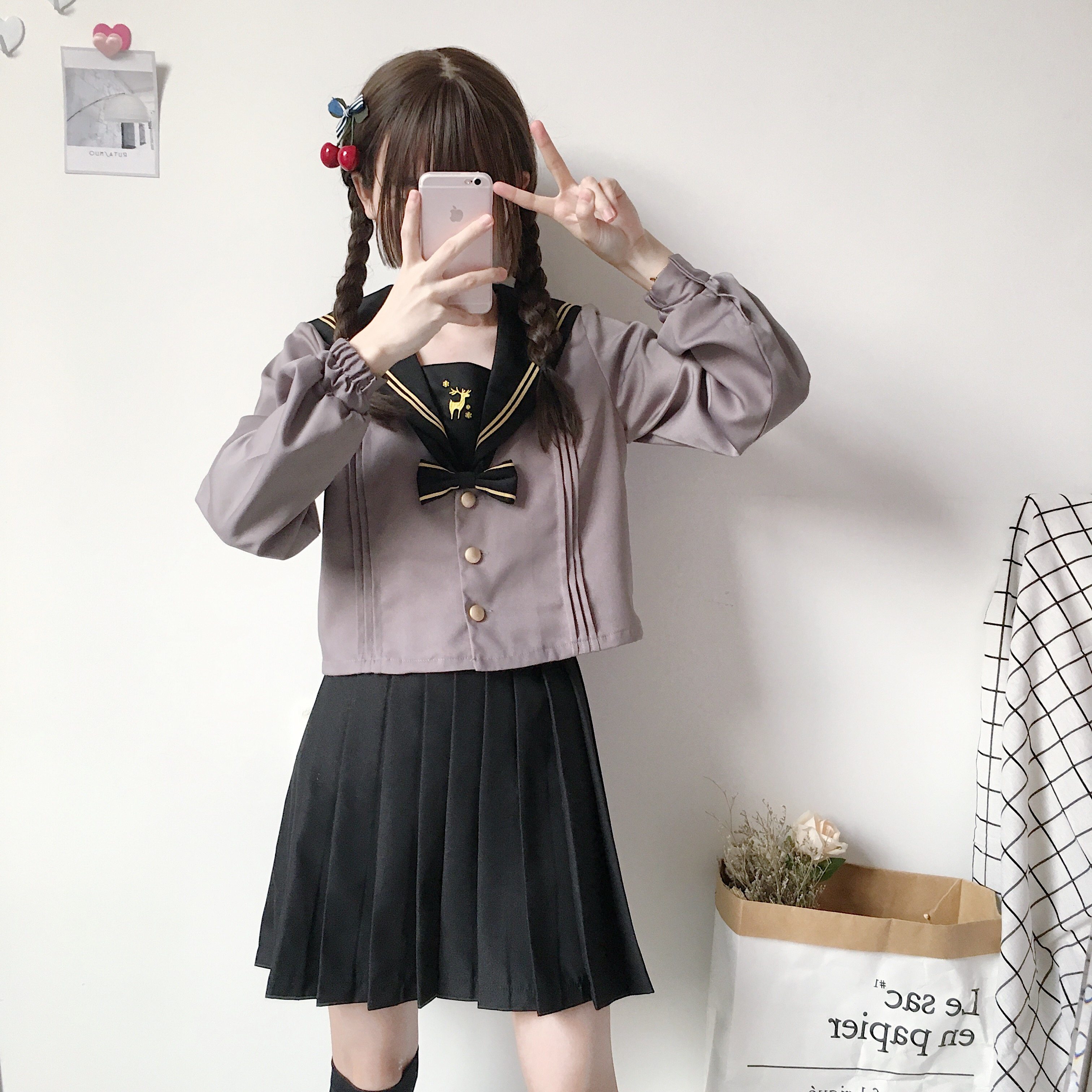 日系长袖火枪手不良少女jk制服水手服学生校服班服学院风套装软妹