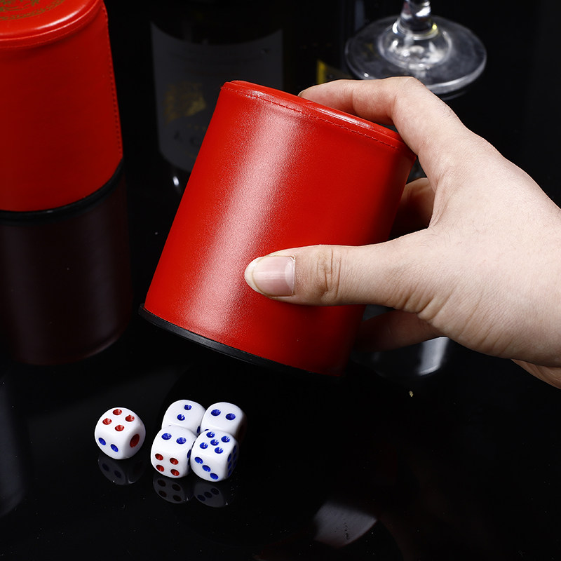 酒吧夜店ktv筛子子夜店甩盅送色皮质骰盅筛盅色筛盅