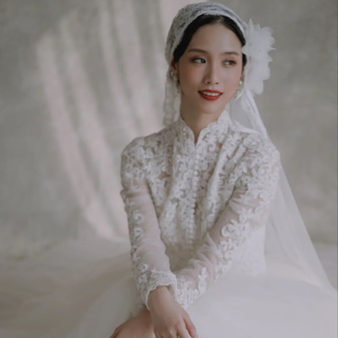 头纱复古古风延续民国国风新娘结婚影楼化妆造型头纱