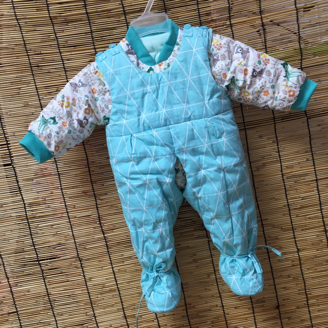 偏襟棉袄宝宝棉衣加厚手工棉花棉裤薄款背带棉袄