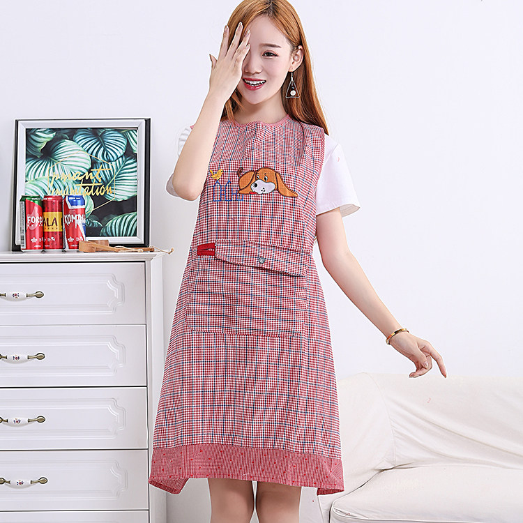 围裙韩版时尚可爱成人女纯棉背心式无袖坎肩厨房防油工作家用罩衣