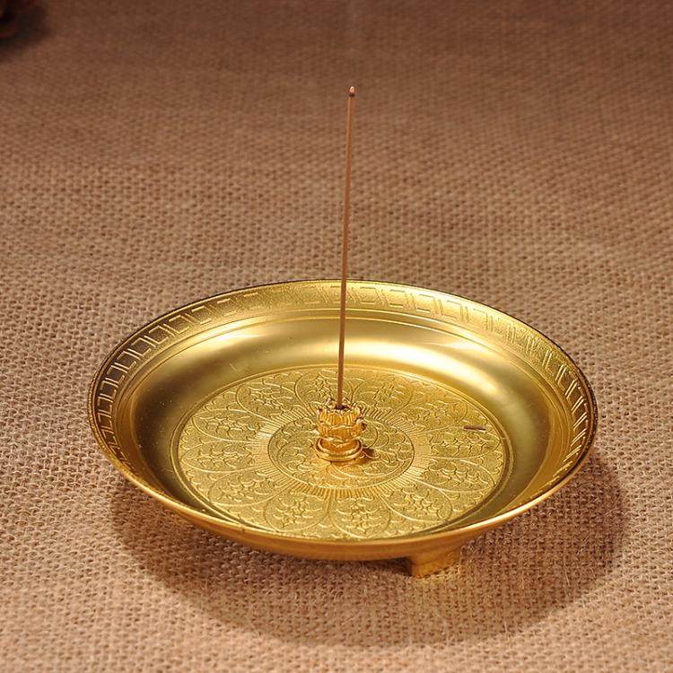 烟供盘 火供盘施食盘 纯铜合金焦烟中阴解脱咒轮烟供盆坛城烟供炉
