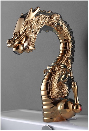 艺术仿古龙头复古创意全铜台盆水龙头单孔冷热面盆龙头