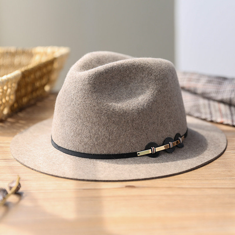 帽子诗丹凯萨时尚呢帽毛呢帽潮流爵士复古韩版毛帽帽子