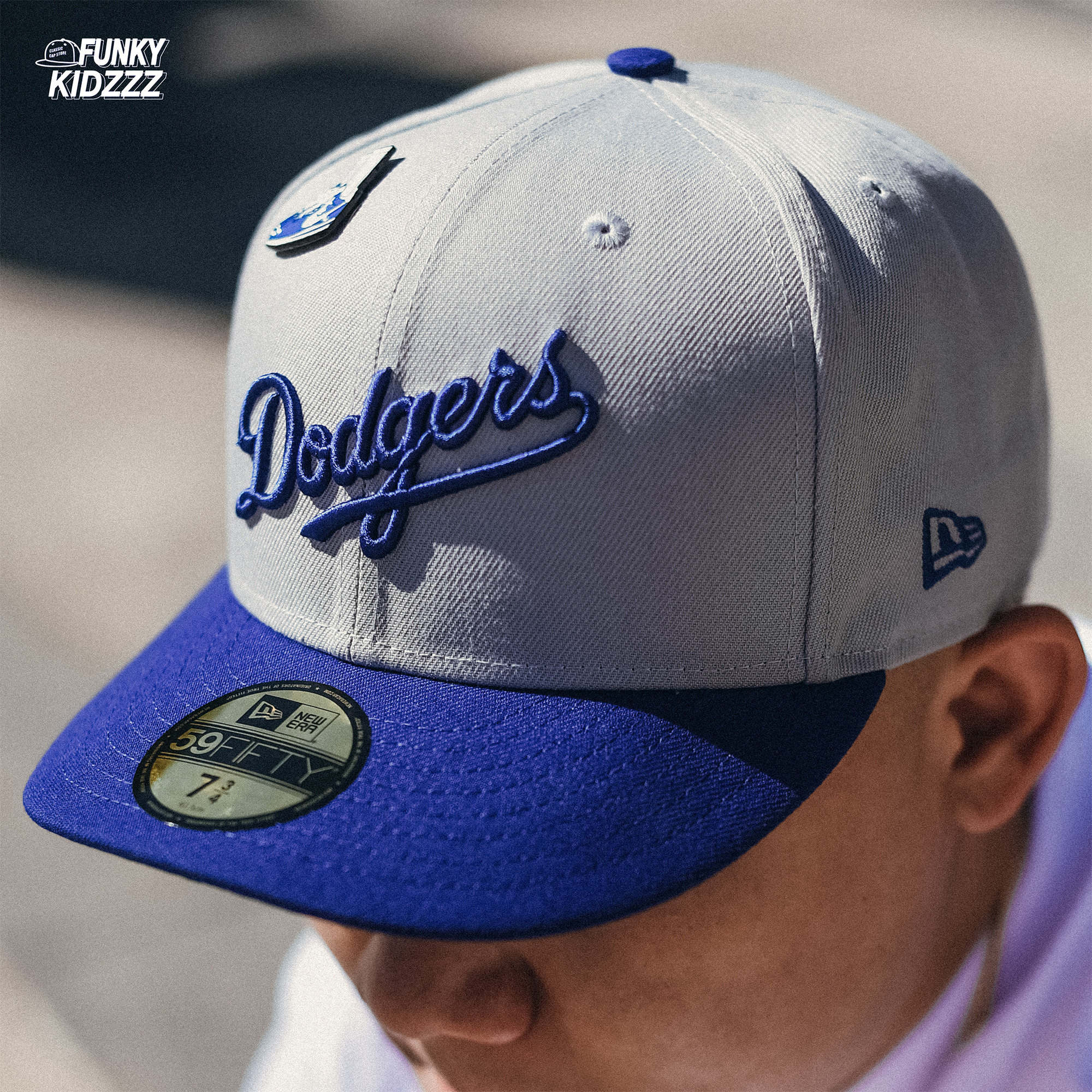 newera美版mlb洛杉矶道奇周年纪念侧标全封平檐帽子