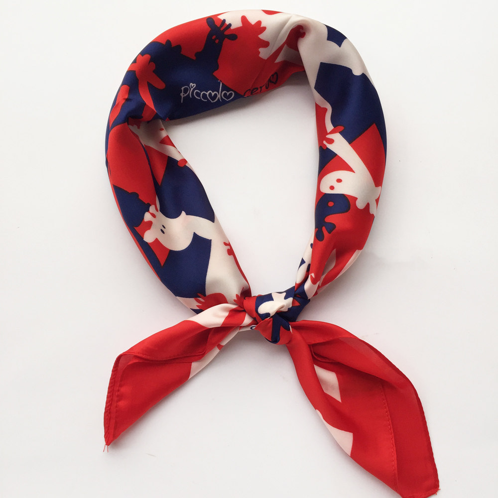 韩国春秋百搭包包夏季装饰红色银行小领巾围巾小方巾 丝巾发带女