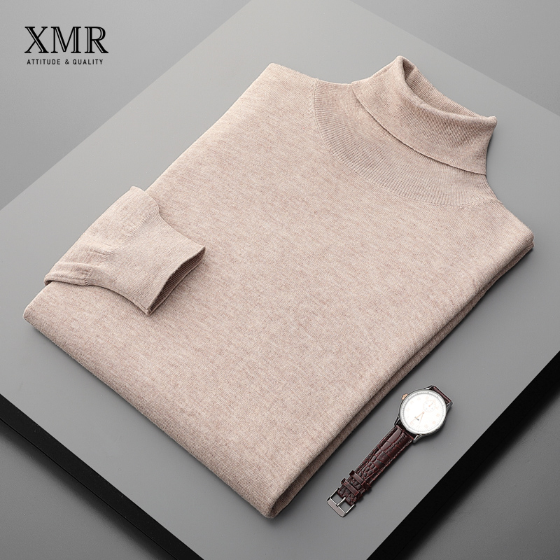 精纺超薄高领羊毛衫男100纯羊毛薄款打底衫秋冬韩版潮流羊绒毛衣