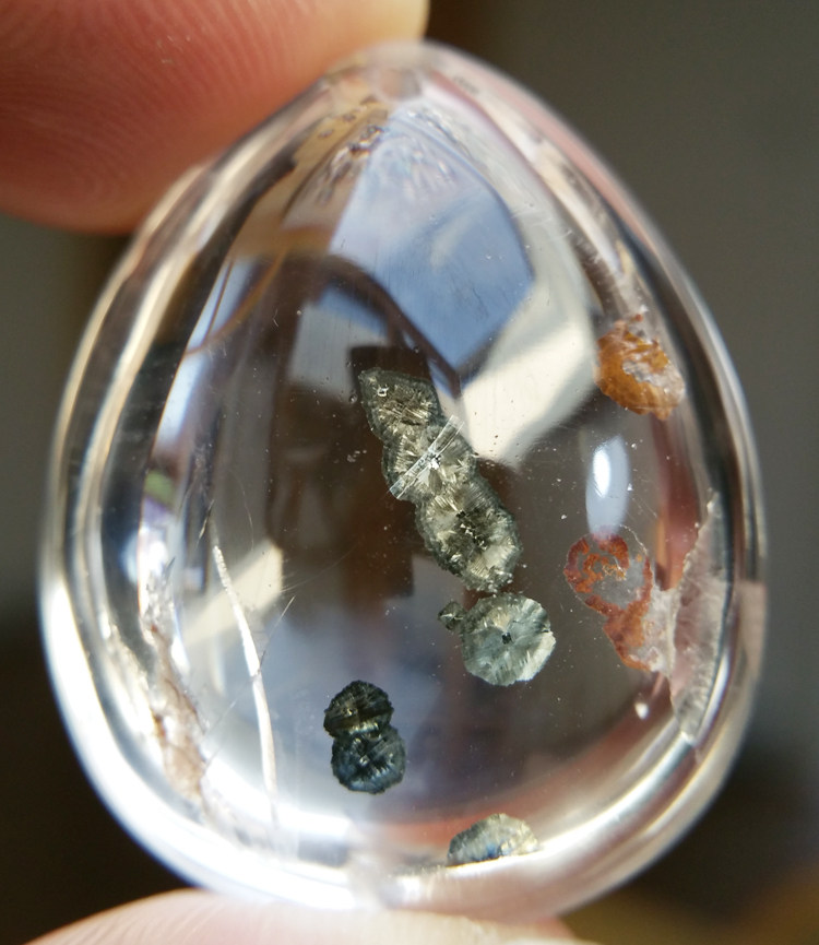 天然水晶水晶吊坠原石项坠云母片包裹挂件一物一图颈饰