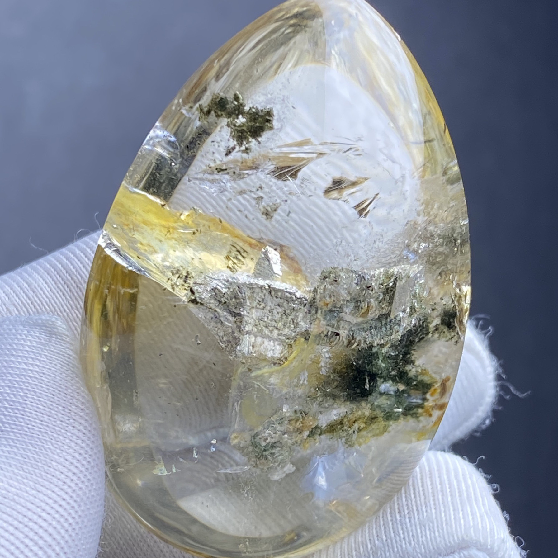 天然水晶黄胶花吊坠全包矿石挂坠男女款项坠一物一图项坠