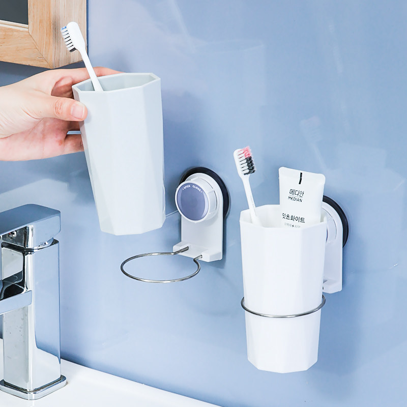杯架牙刷牙杯架壁挂卫生间漱口水杯架免打孔洗漱牙刷架