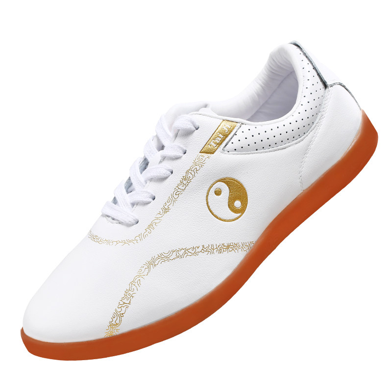 山人运动太极鞋女牛筋练功鞋门透气真皮秋季武术太极鞋