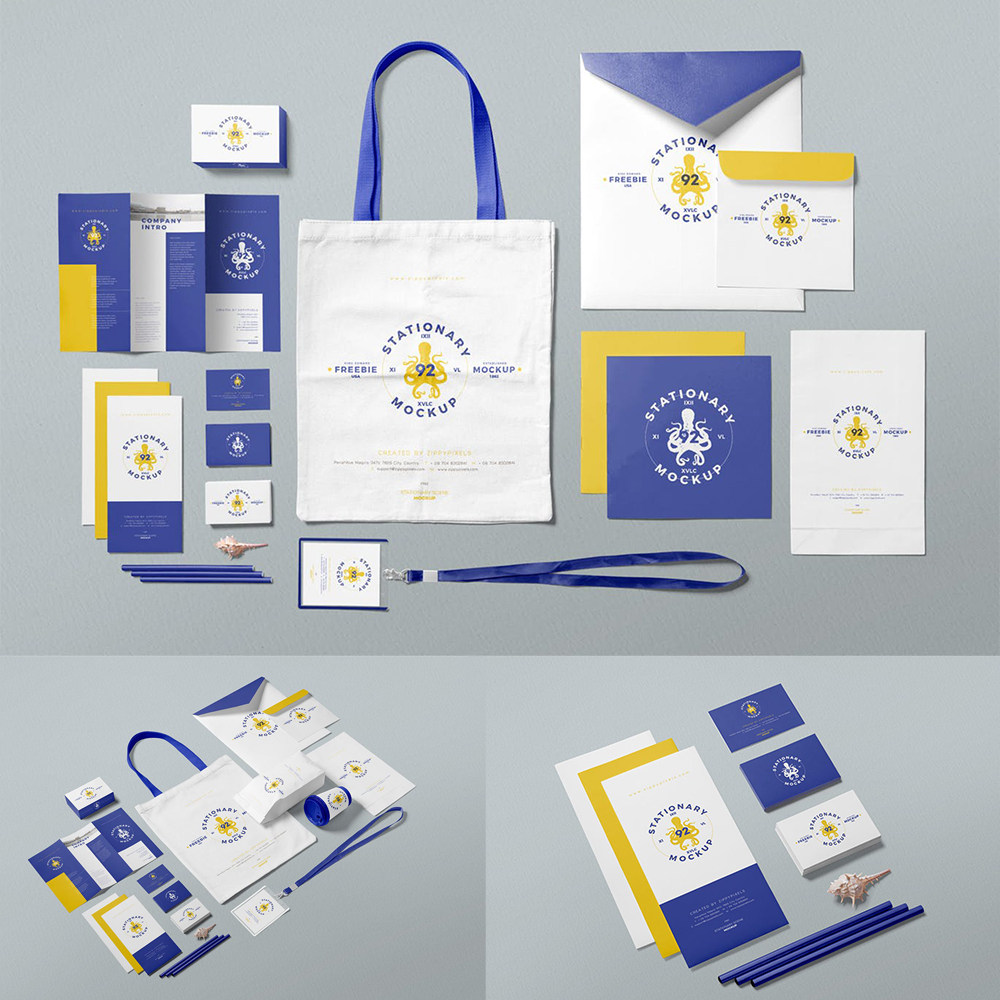 品牌vi提案整套展示样机效果图设计psd智能设计素材