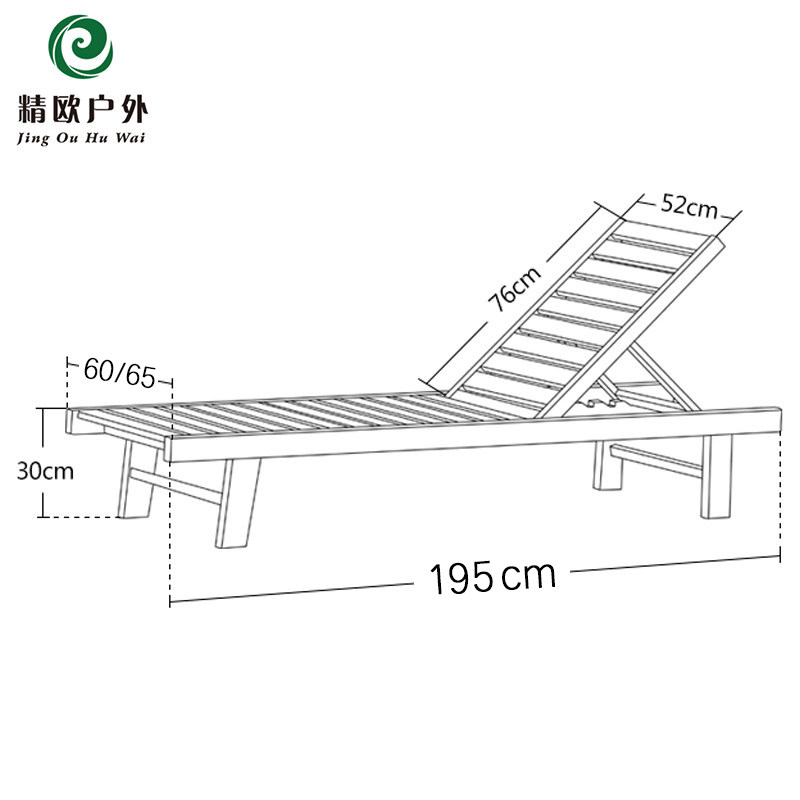 泳池躺椅实木沙滩睡椅海滩椅户外休闲庭院阳台折叠椅酒店泳池靠椅