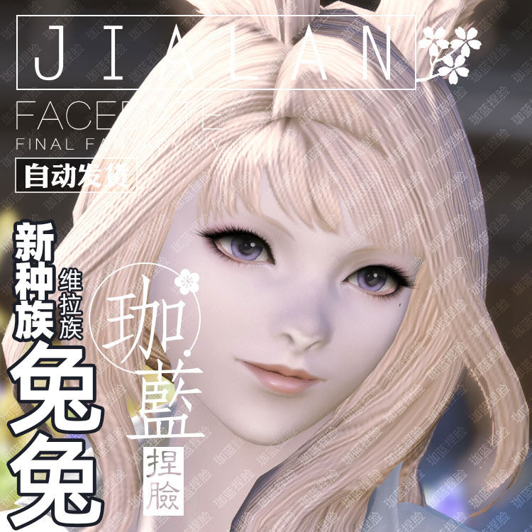 珈蓝最终幻想ff14捏脸数据维拉兔子族兔女兔娘白兔其它设计服务