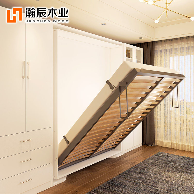 创意旋转书桌柜隐形床翻床折叠床组合柜多功能壁床隐藏床x2000