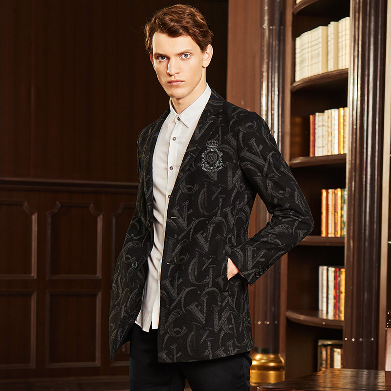 vjc威杰思2021秋冬男装新款休闲针织大衣修身风衣