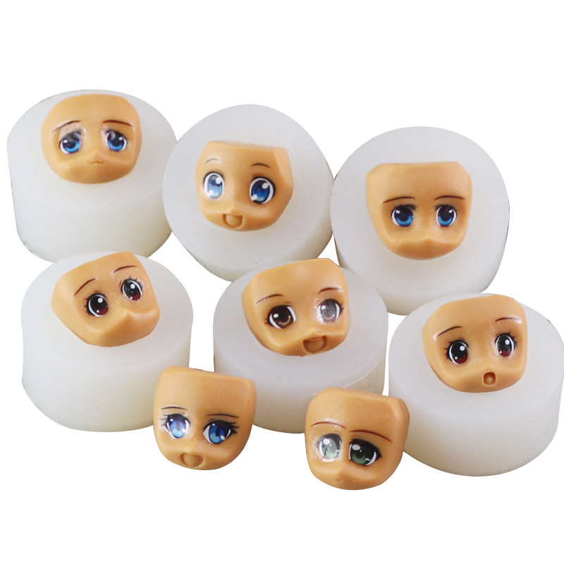 硅胶小号人脸娃娃脸娃娃sdbjd模具软陶翻糖模型制作工具