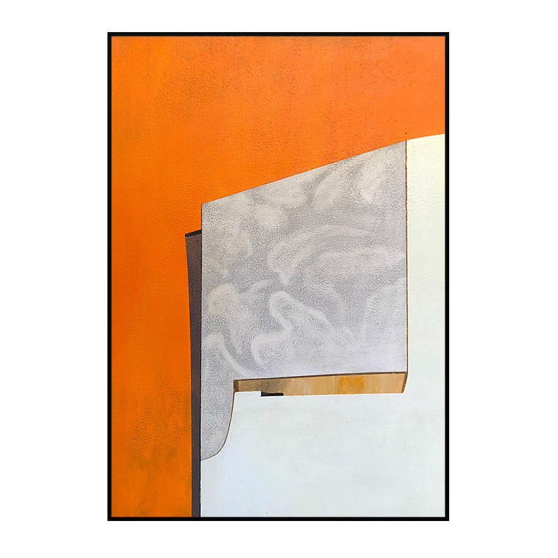 原创设计橙色简约装饰画现代轻奢奢纯手绘油画油画