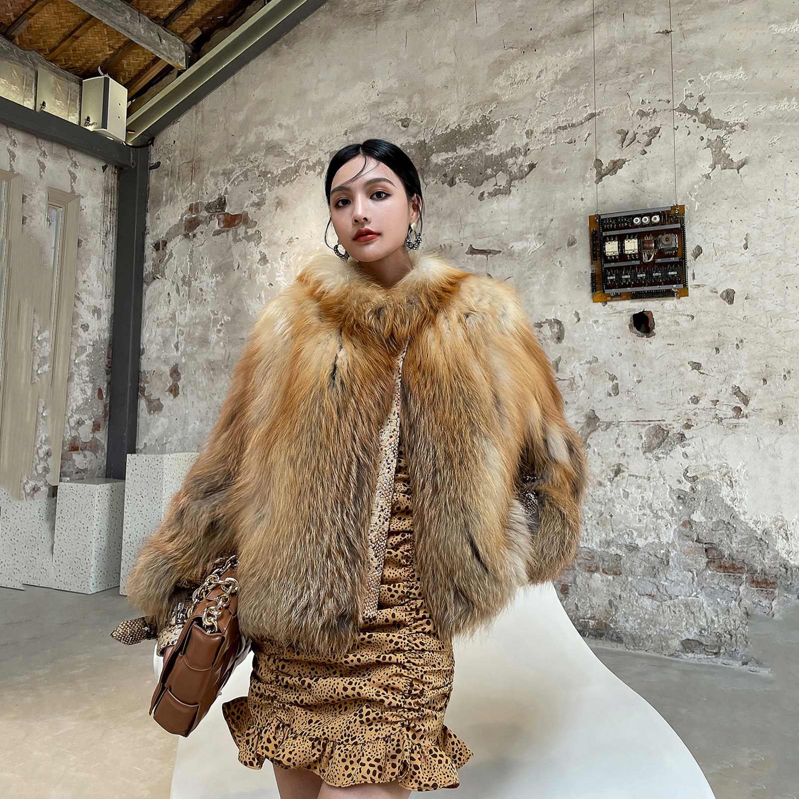 火焰火焰皇皇后2021进口红狐狸毛整皮草外套女年皮草