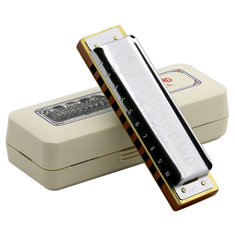 德国原装hohner和来189610孔布鲁斯口琴降升cdefgab口琴