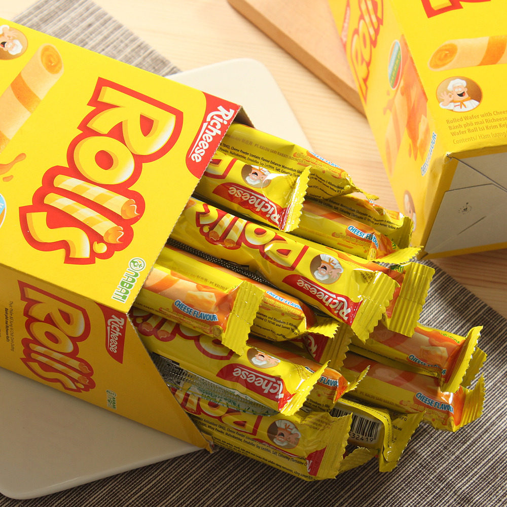 印尼进口零食 丽芝士richeese 芝士奶酪味芝士蛋卷180g20枚