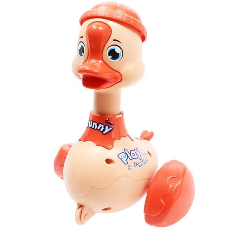 按压摇摆鸭子女孩男孩宝宝爬行玩具车儿童益智惯性