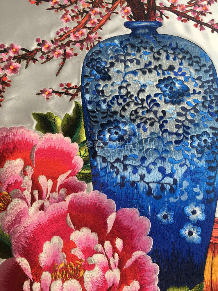 苏绣成品真丝刺绣绣花靠垫抱枕家居用品苏州丝绸刺绣