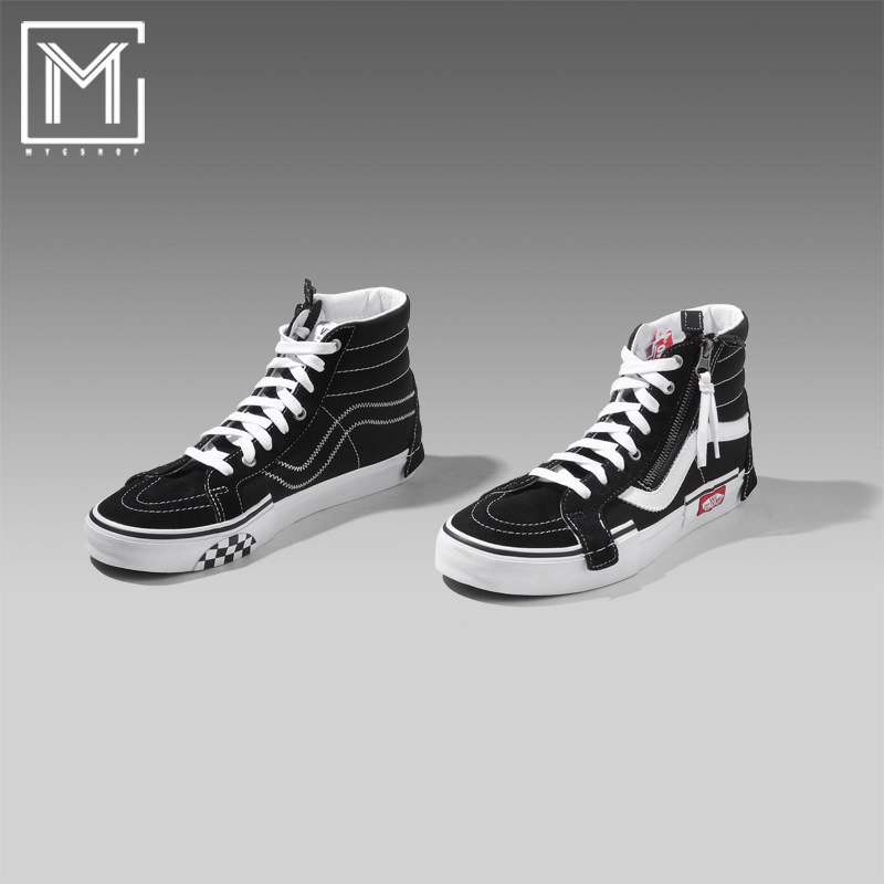 范斯vanssk8hireissue黑白结构高帮解构系列滑板鞋vn0a3wm16bt