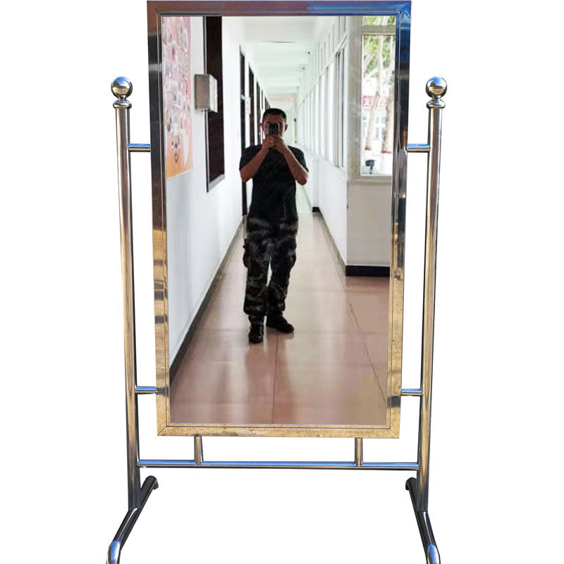 定制金属不锈钢部队军容警容风纪仪容仪表落地穿衣镜