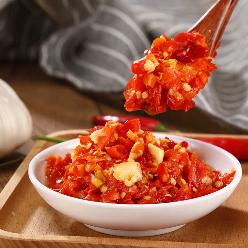 湖南特产蒜蓉朝天椒剁辣椒酱农家自制下饭饭菜辣椒酱