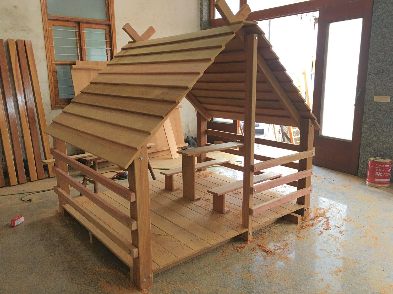 促销新款进口木质儿童公园小木屋高档社区休闲儿童帐篷