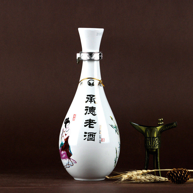 承德老酒梅兰竹菊白瓷系列纯粮浓香香型38度白酒国产白酒