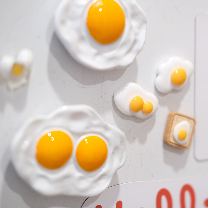 双黄蛋鸡鸡蛋冰箱仿真食物玩具磁贴卡通可爱冰箱磁性贴