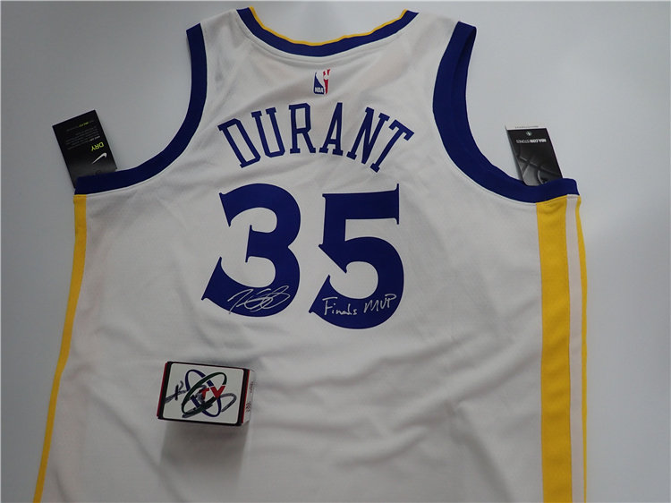 nba金州勇士队凯文杜兰特durant总决赛fmvp亲笔签名球衣篮球服