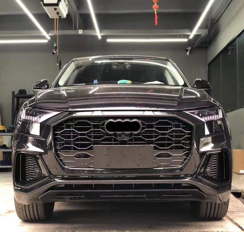 中网适用于奥迪q8改装rsq8蜂窝进气格栅q8中网