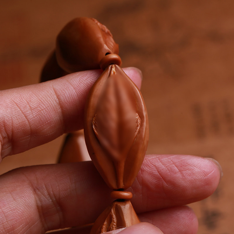 纯手工雕刻生命之源橄榄核手串男女情侣文玩佛珠手链念珠大籽把件