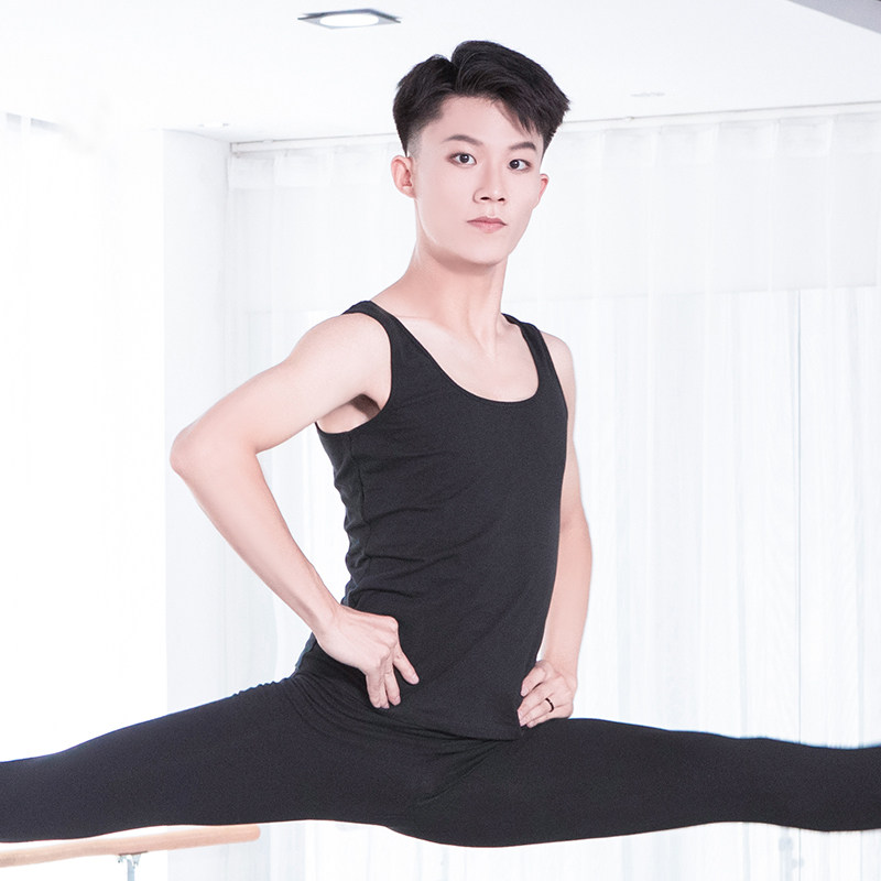 红舞鞋舞蹈服男形体紧身白色上衣成人女儿儿童健美操上装