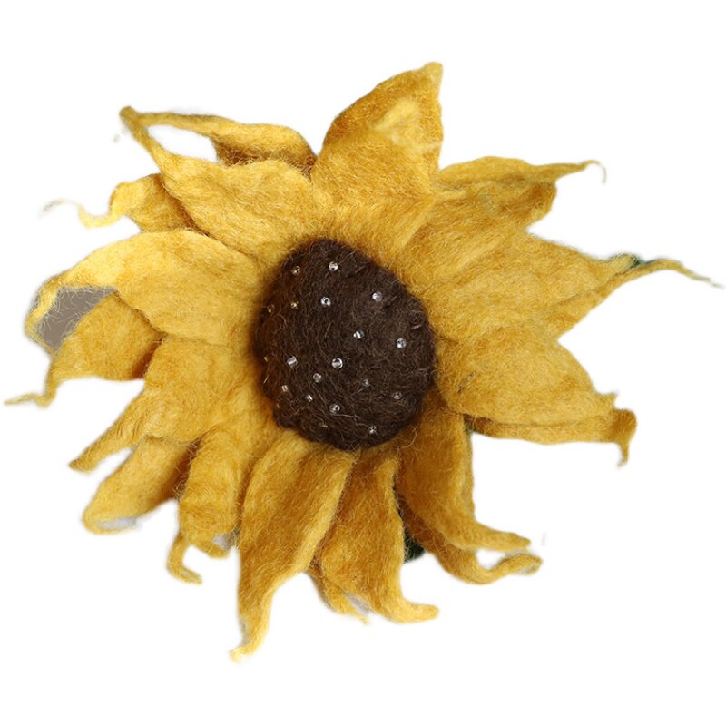暖心向阳向阳花花束羊毛毛毡成品手工向日葵家居装饰干花