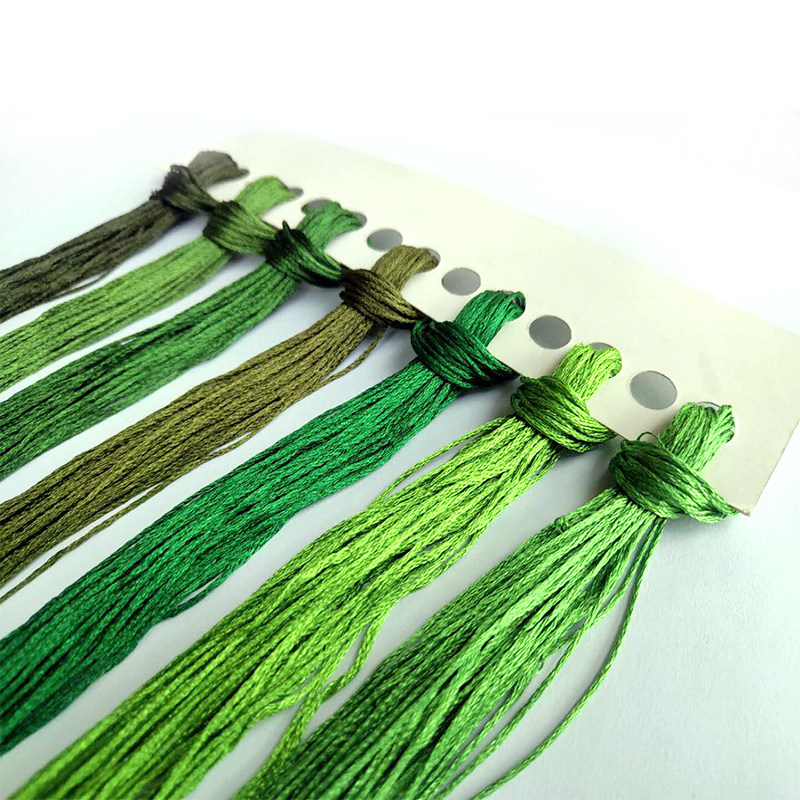 绿色十字绣绣线dmc丝线手工蹴鞠手链绣线
