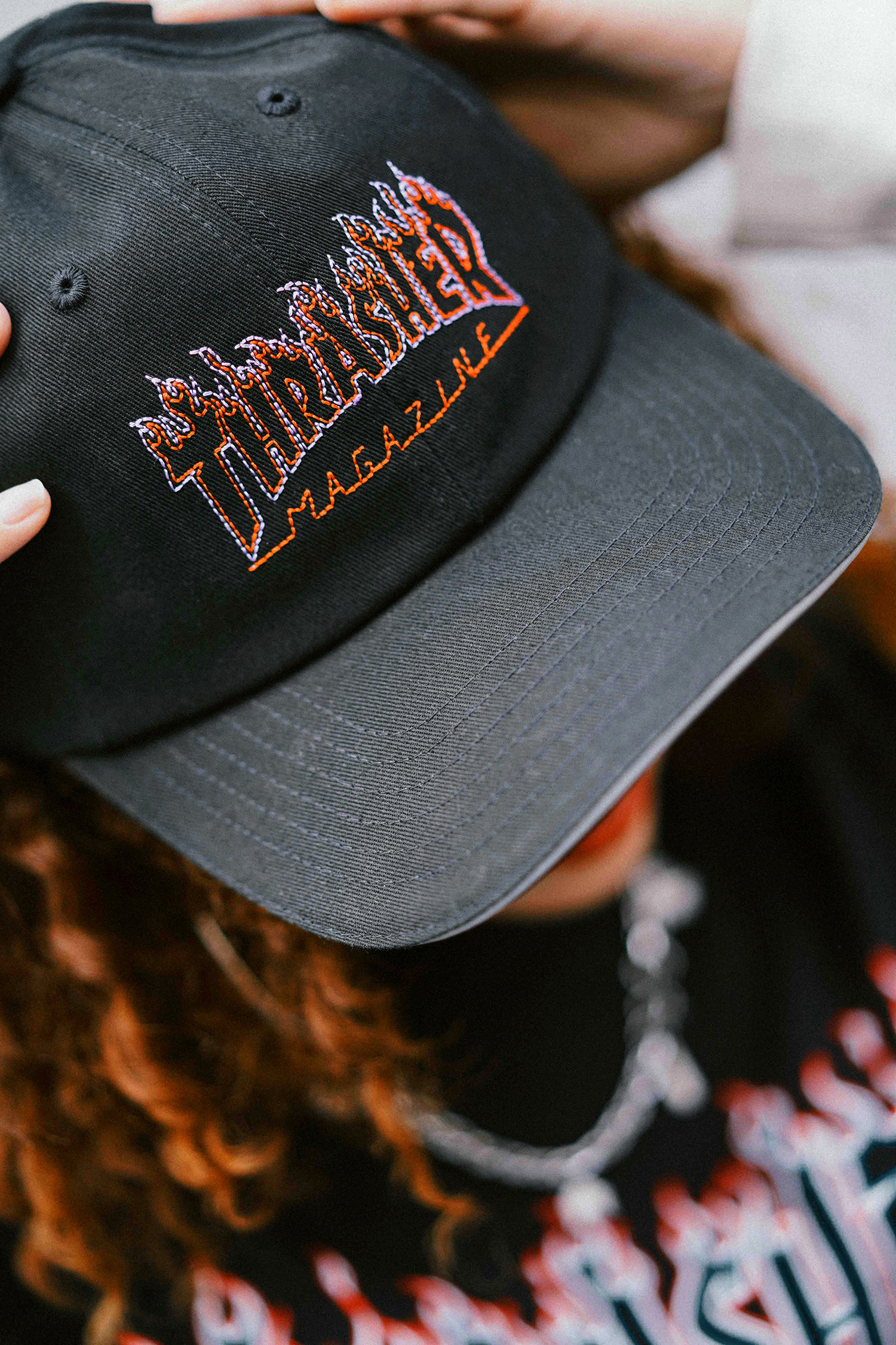 潮物woothrasherflamestarpbackdadcap日版刺绣棒球帽子